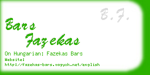 bars fazekas business card
